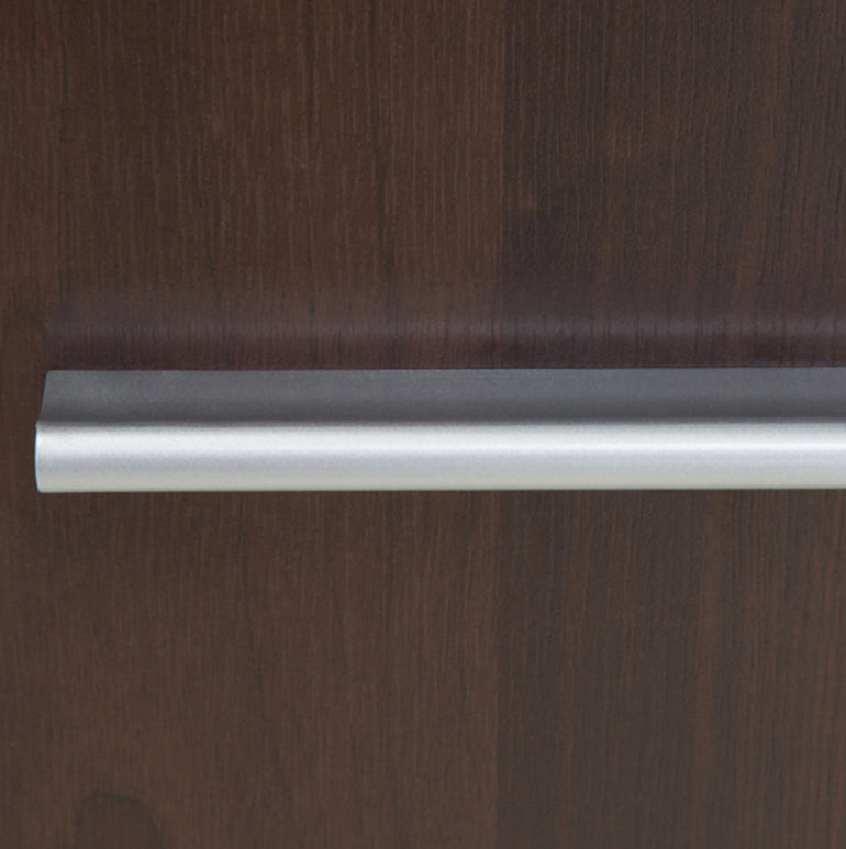 Sovereign Tall Glazed 1 Door 2 Drawer Narrow Cabinet in Dark Mahogany Melamine