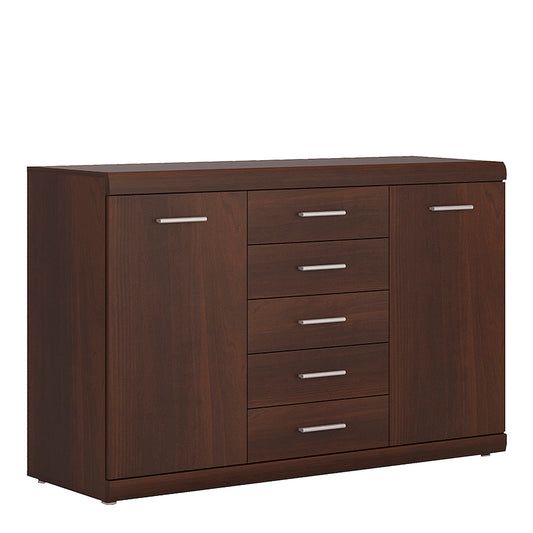 Sovereign 2 Door 5 Drawer Sideboard in Dark Mahogany Melamine