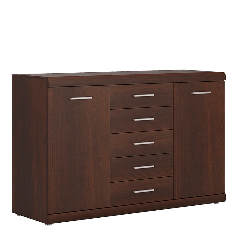 Sovereign 2 Door 5 Drawer Sideboard in Dark Mahogany Melamine
