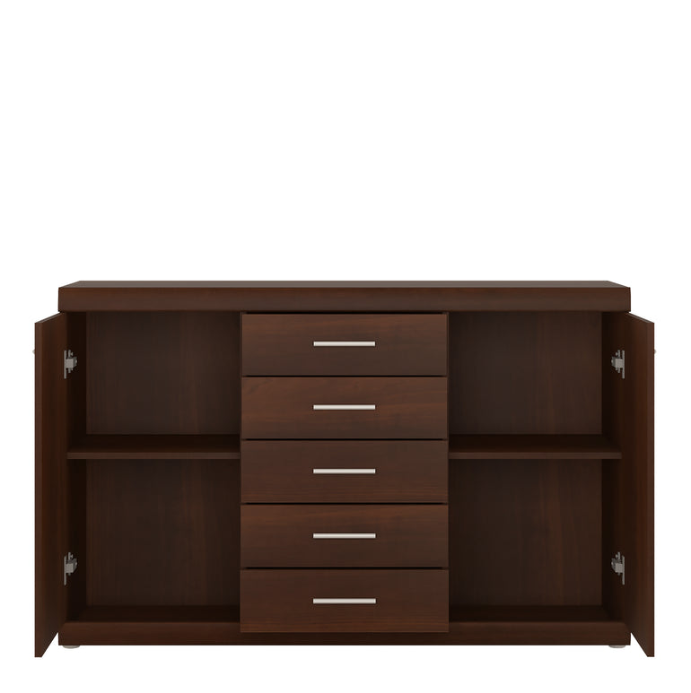 Sovereign 2 Door 5 Drawer Sideboard in Dark Mahogany Melamine
