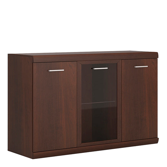 Sovereign 3 Door Glazed Sideboard in Dark Mahogany Melamine