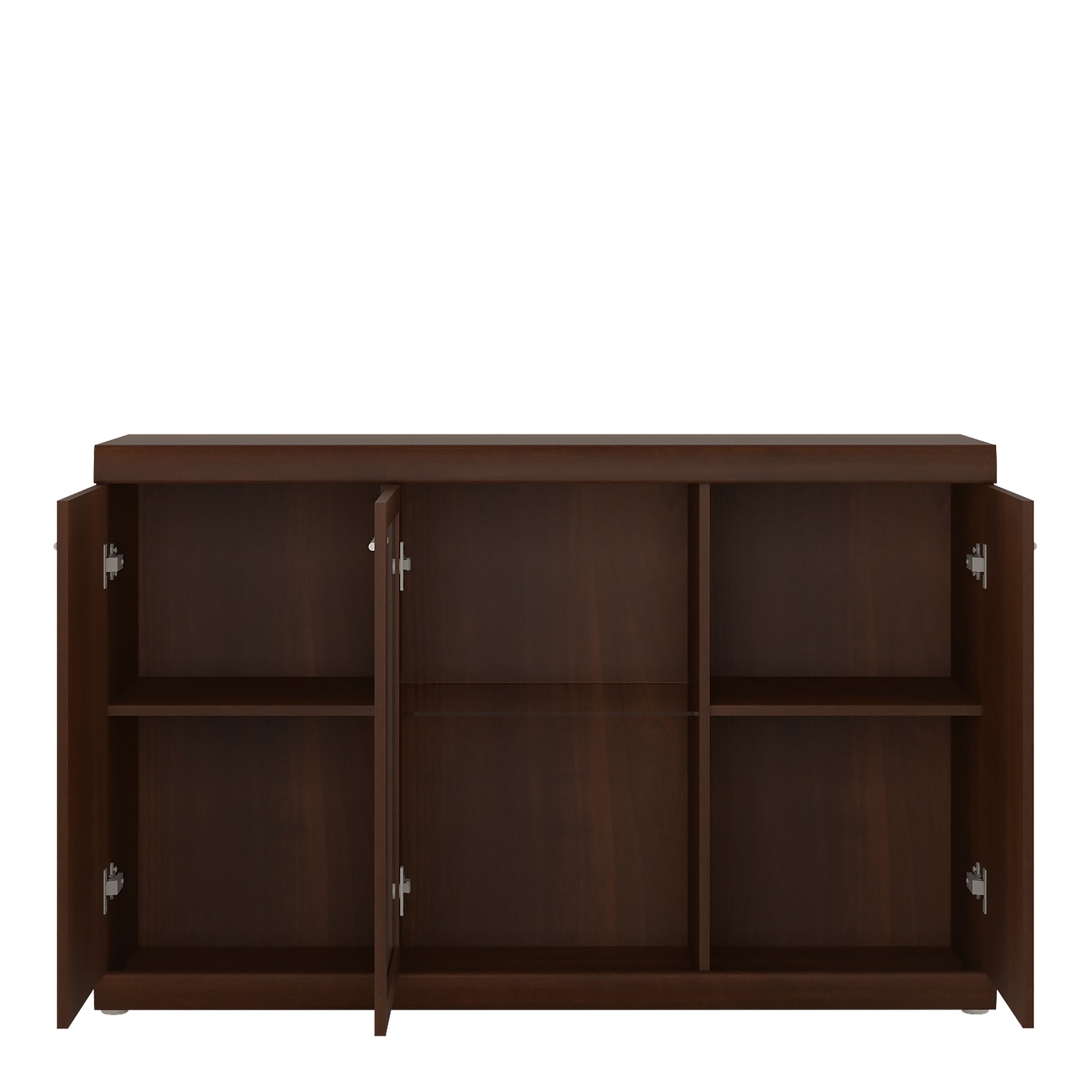Sovereign 3 Door Glazed Sideboard in Dark Mahogany Melamine