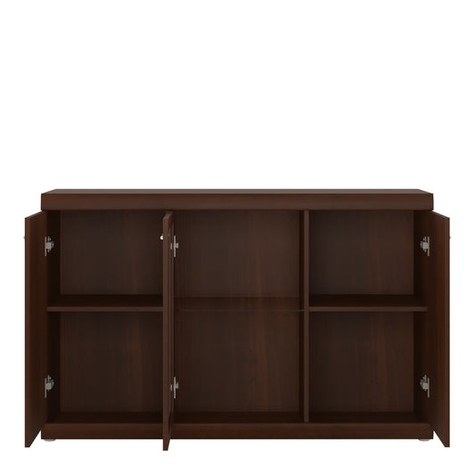 Sovereign 3 Door Glazed Sideboard in Dark Mahogany Melamine