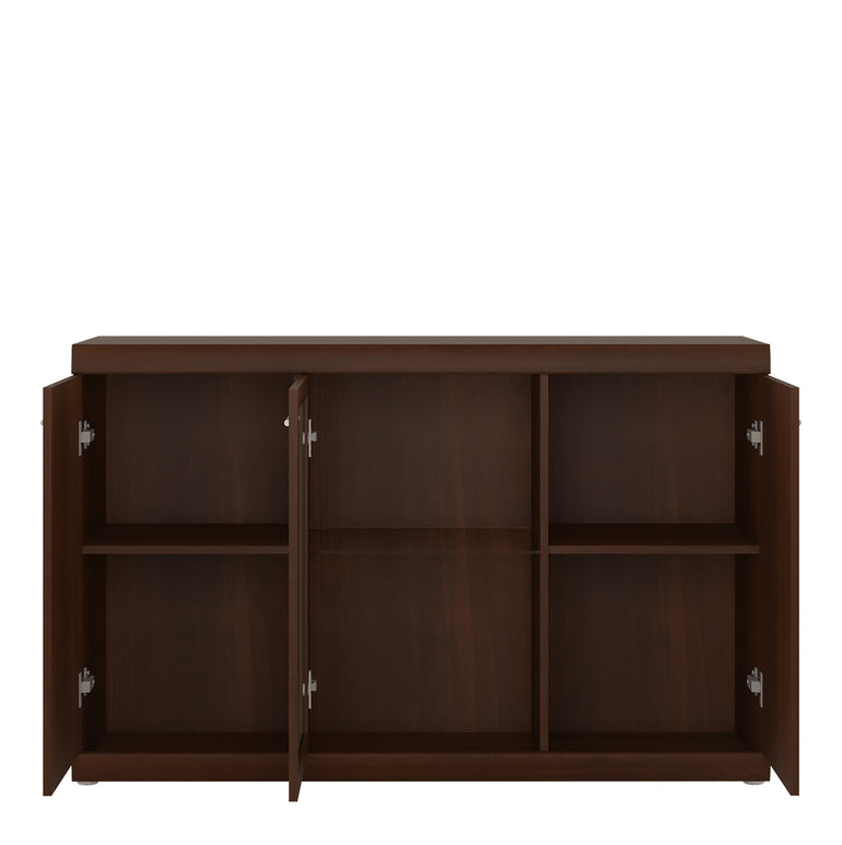 Sovereign 3 Door Glazed Sideboard in Dark Mahogany Melamine