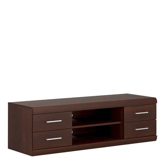 Sovereign Wide 4 Drawer TV Cabinet in Dark Mahogany Melamine