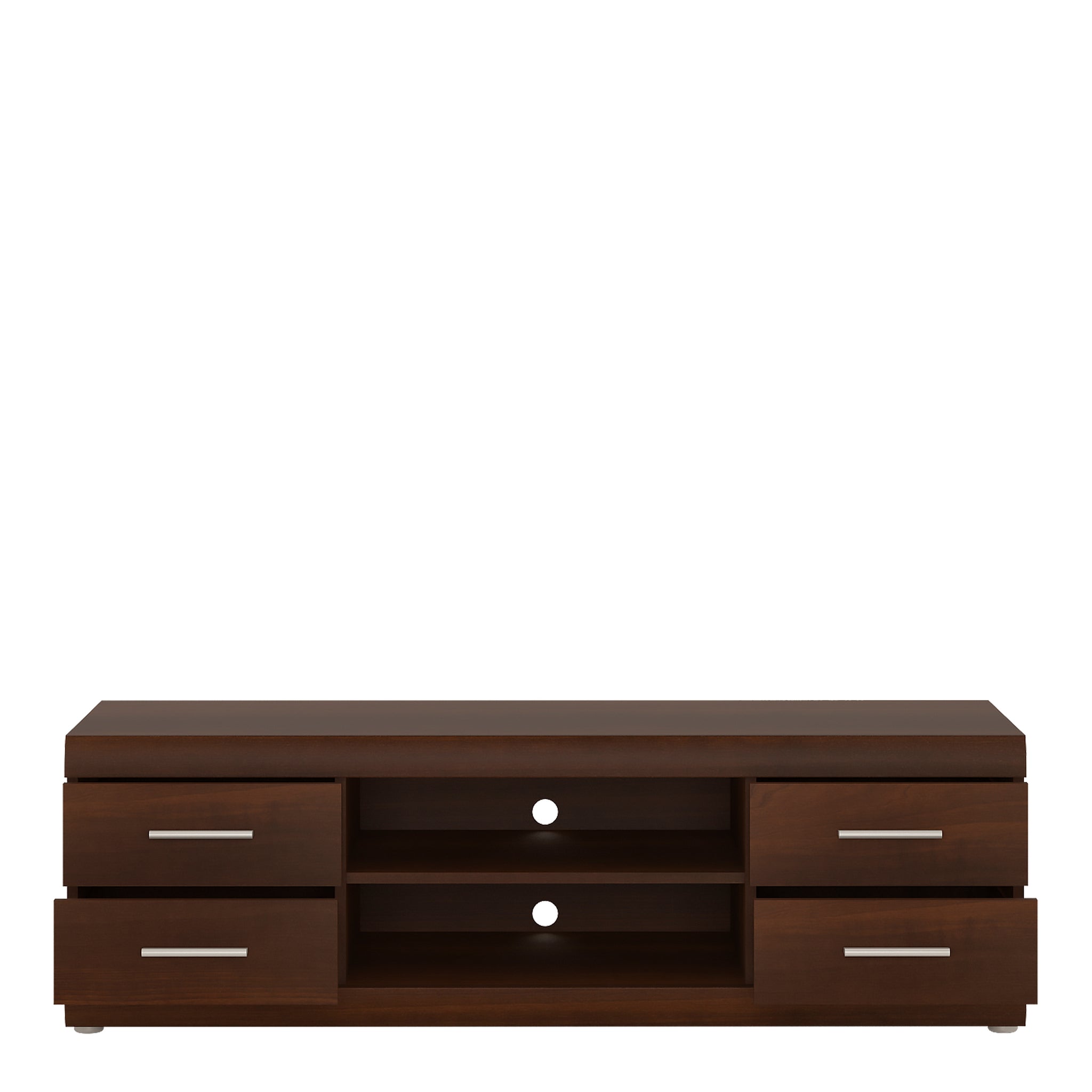 Sovereign Wide 4 Drawer TV Cabinet in Dark Mahogany Melamine