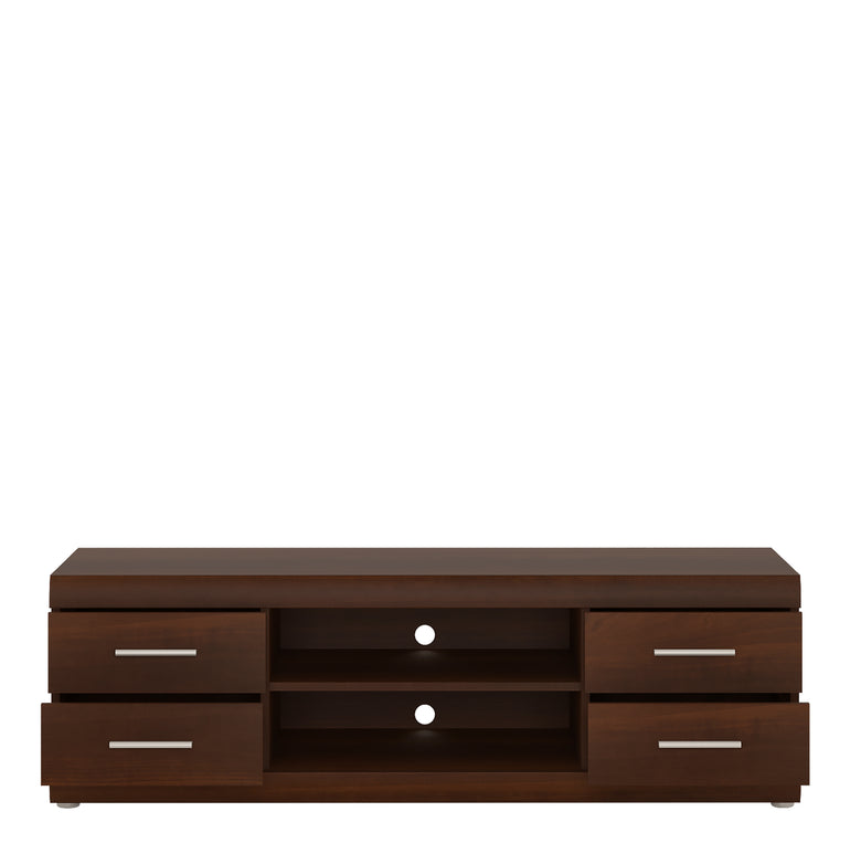 Sovereign Wide 4 Drawer TV Cabinet in Dark Mahogany Melamine