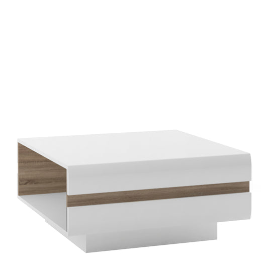 Notting hill Small Designer coffee table in White with Oak Trim
