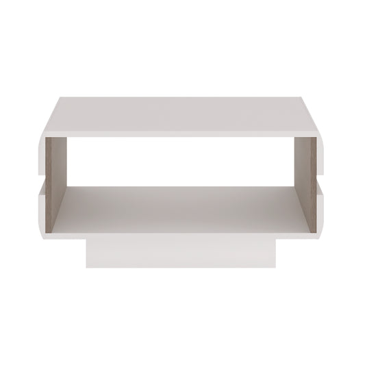 Notting hill Small Designer coffee table in White with Oak Trim