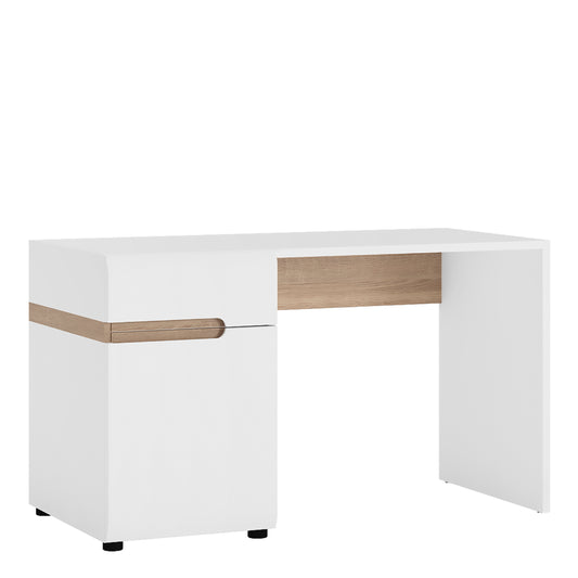 Notting hill Desk/Dressing Table in White with Oak Trim