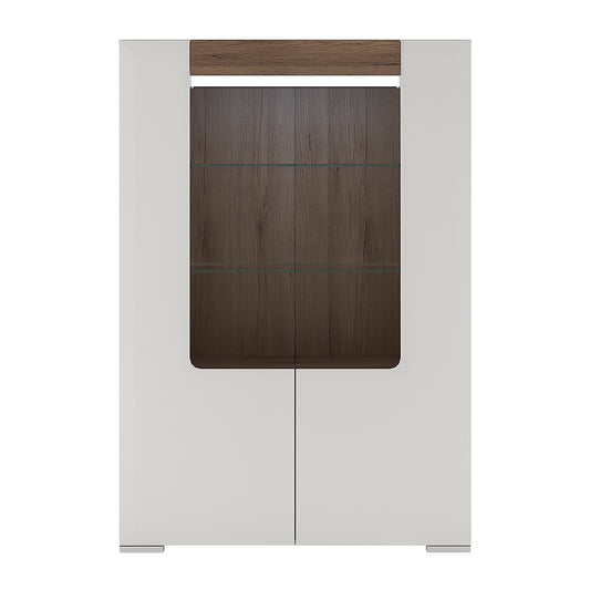 Toronto Low glazed 2 door display cabinet with internal shelves (inc. Plexi Lighting)