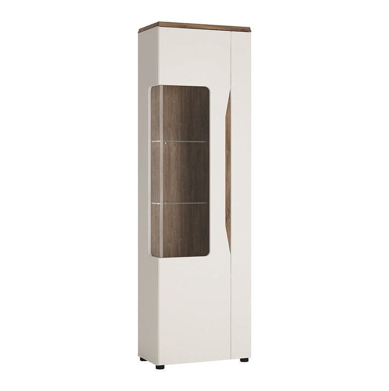 Toledo 1 door display cabinet in White and Oak