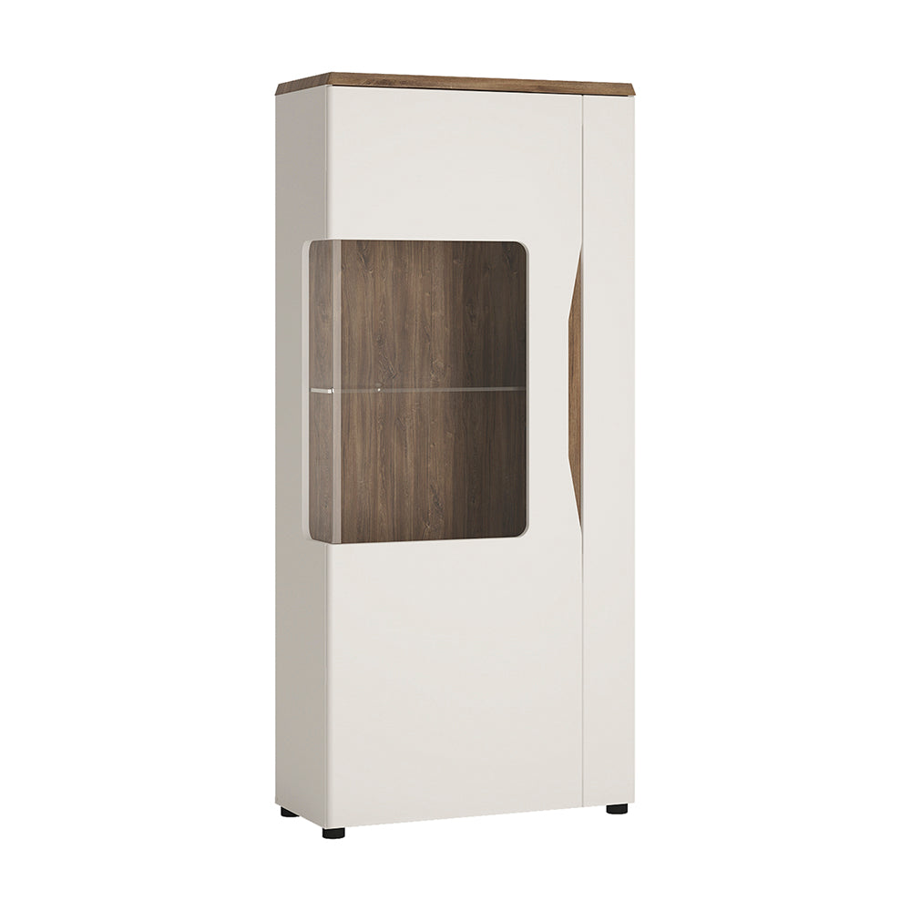 Toledo 1 door low display cabinet in White and Oak