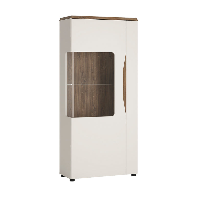 Toledo 1 door low display cabinet in White and Oak