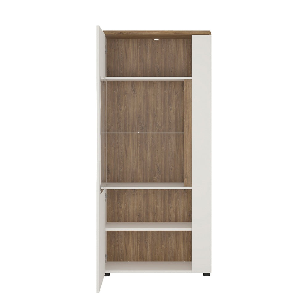 Toledo 1 door low display cabinet in White and Oak