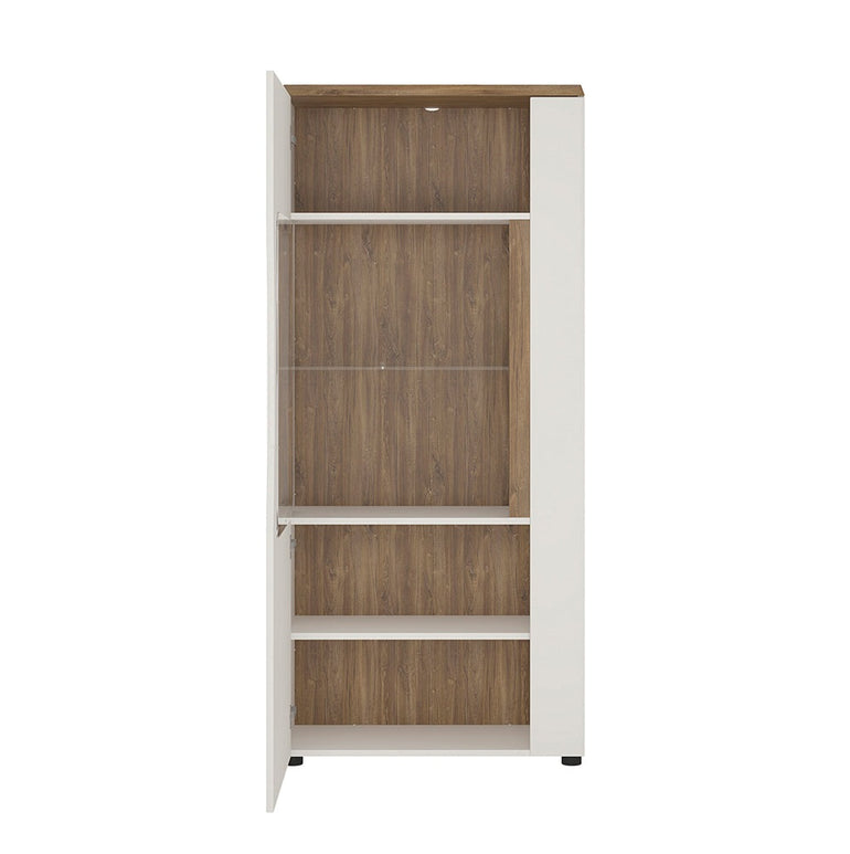 Toledo 1 door low display cabinet in White and Oak