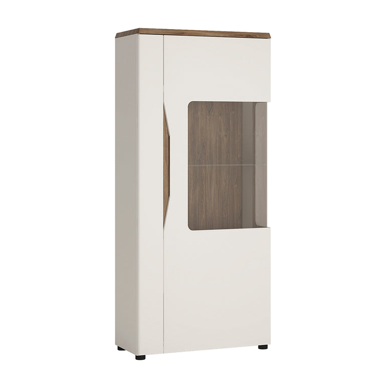 Toledo 1 door low display cabinet in White and Oak