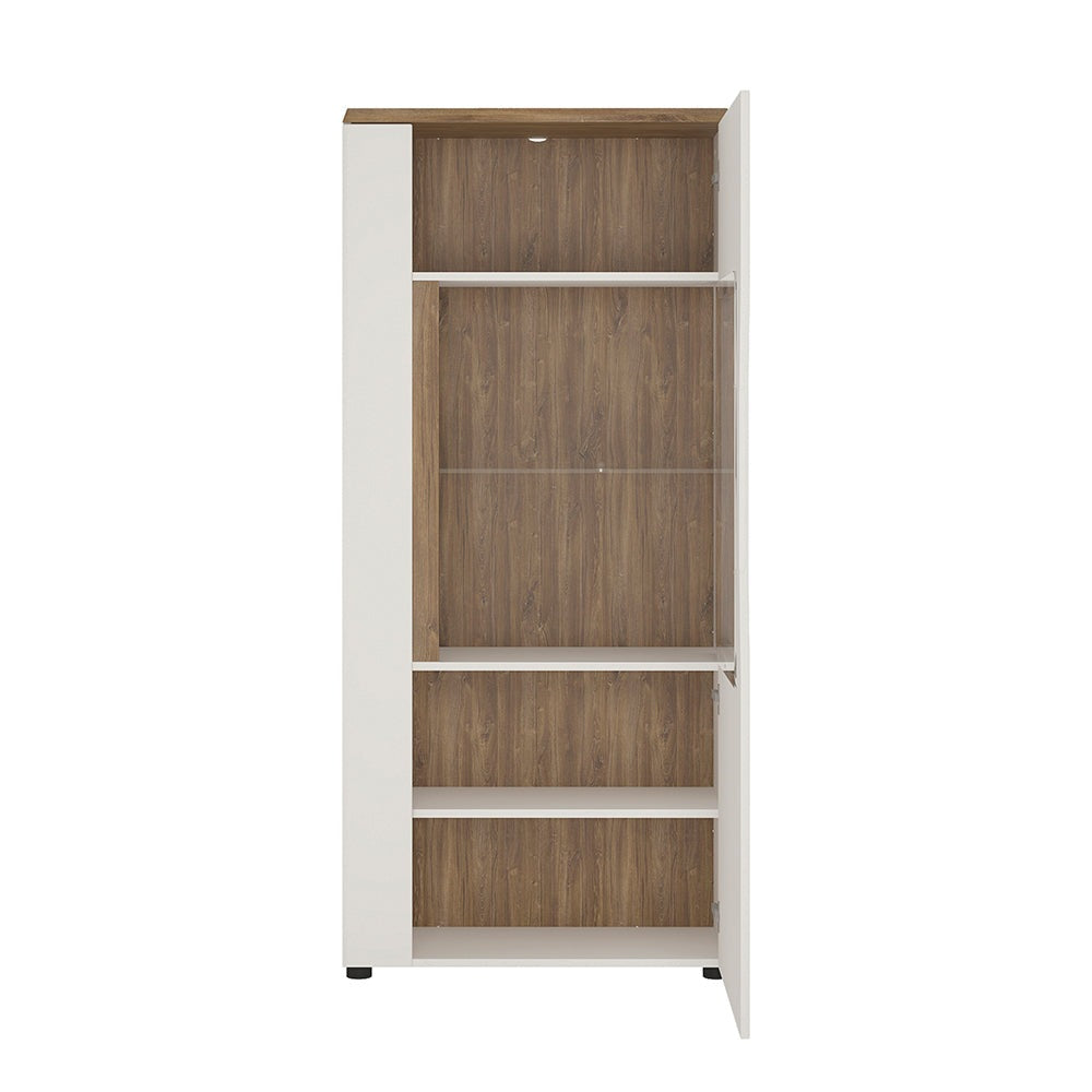 Toledo 1 door low display cabinet in White and Oak