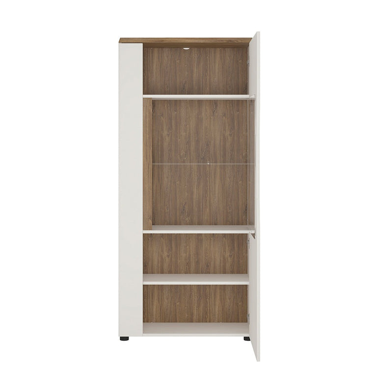 Toledo 1 door low display cabinet in White and Oak