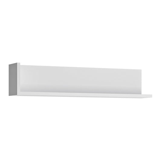 Marseille 120cm wall shelf in White and High Gloss