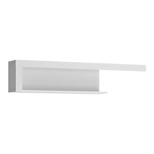 Marseille 130cm wall shelf in White and High Gloss