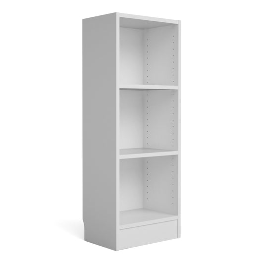 Fundamental Low Narrow Bookcase (2 Shelves) in White