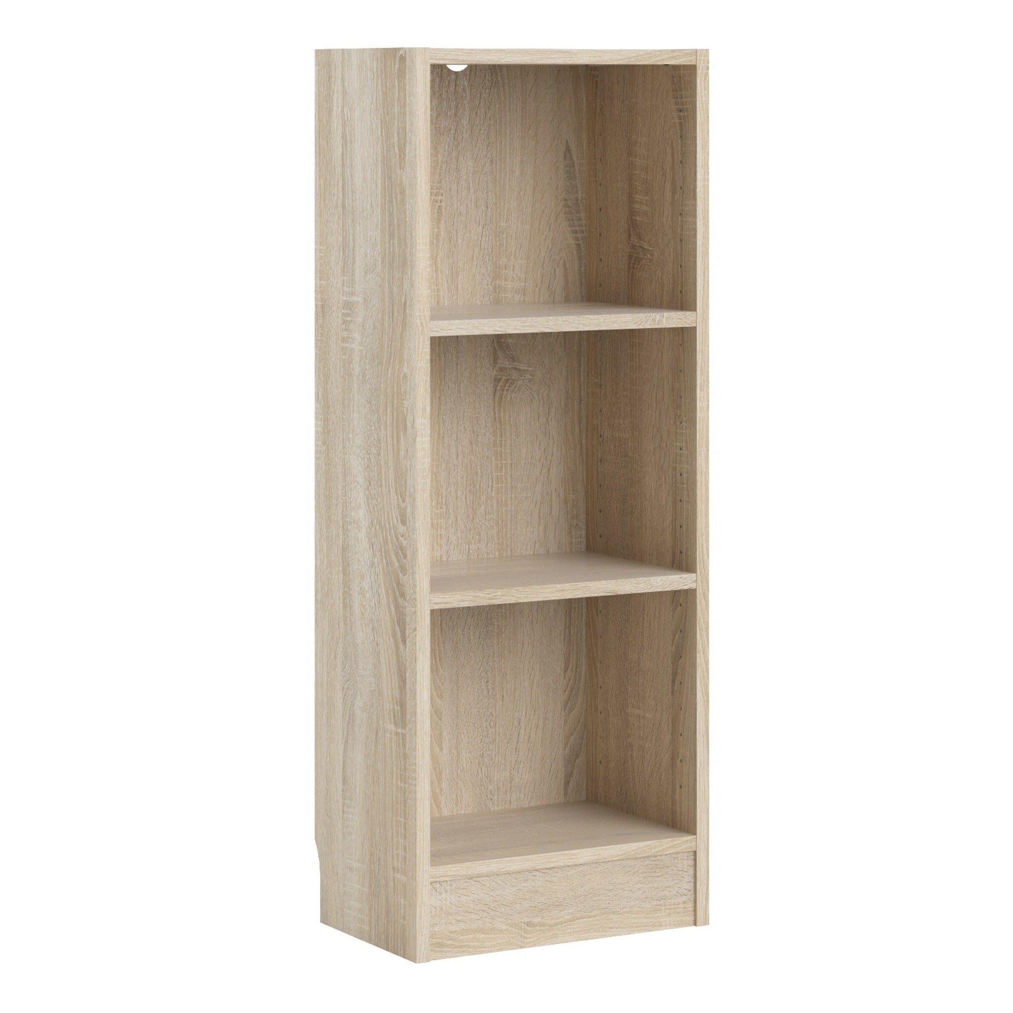 Fundamental Low Narrow Bookcase (2 Shelves) in Oak