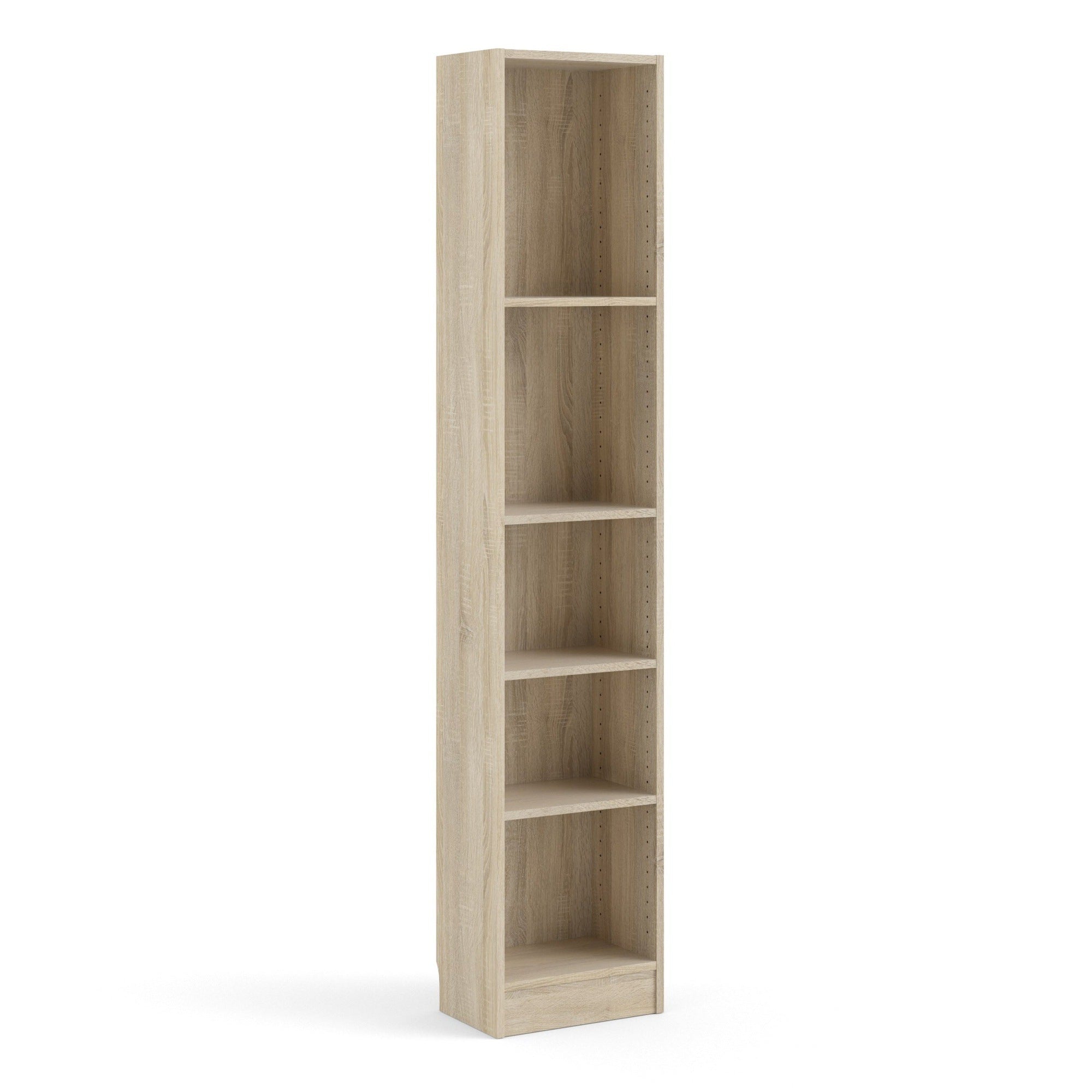 Fundamental Tall Narrow Bookcase (4 Shelves) in Oak