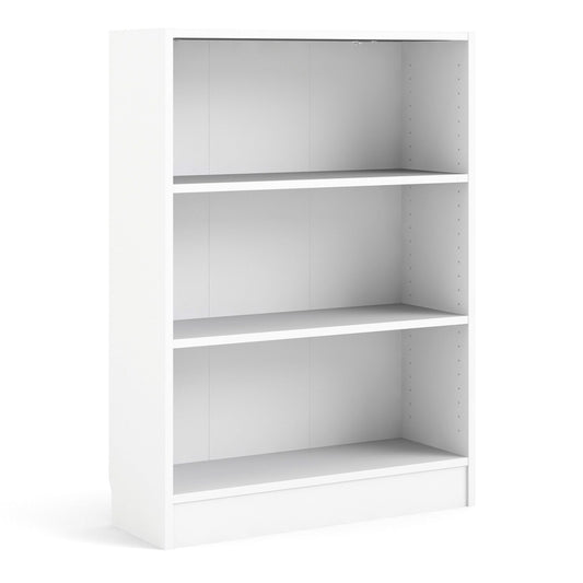 Fundamental Low Wide Bookcase (2 Shelves) in White
