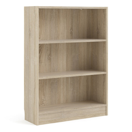 Fundamental Low Wide Bookcase (2 Shelves) in Oak
