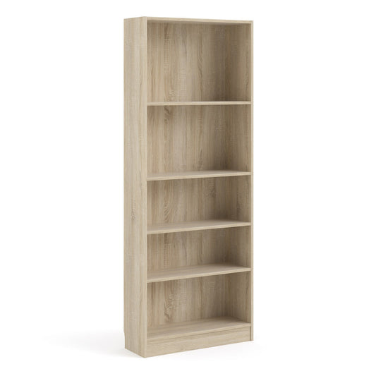 Fundamental Tall Wide Bookcase (4 Shelves) in Oak