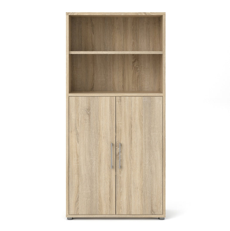 Prima Bookcase 3 Shelves with 2 Doors in Oak