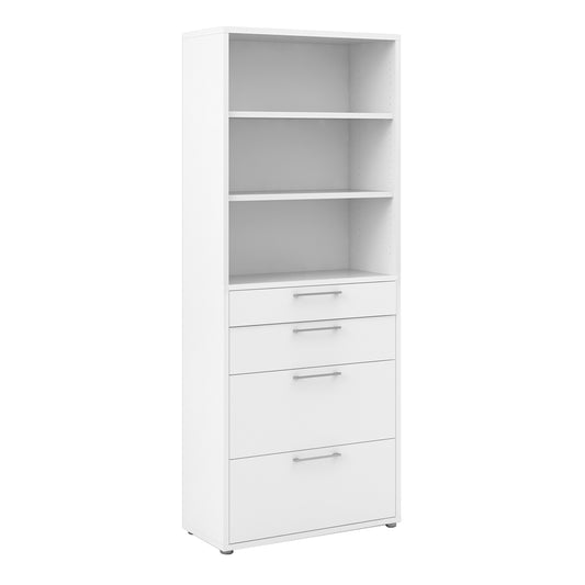 Prima Bookcase 2 Shelves With 2 Drawers + 2 File Drawers