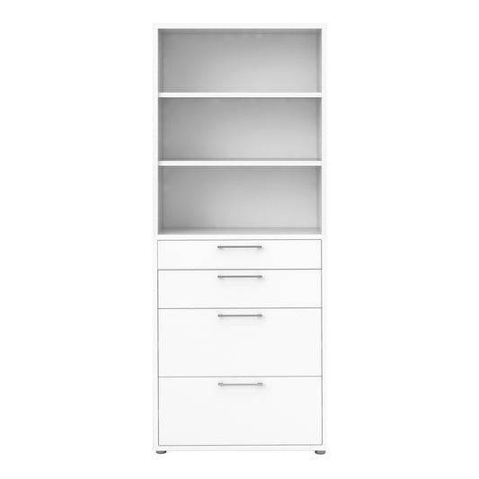 Prima Bookcase 2 Shelves With 2 Drawers + 2 File Drawers