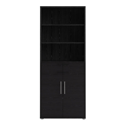 Prima Bookcase 4 Shelves with 2 Doors in
