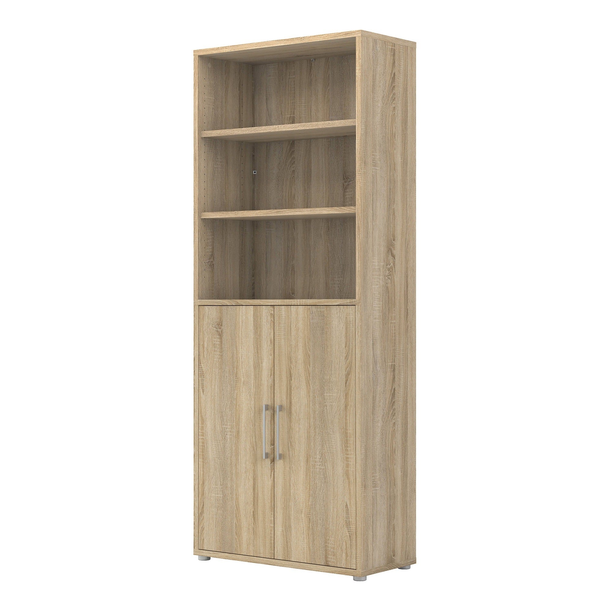 Prima Bookcase 4 Shelves with 2 Doors in Oak