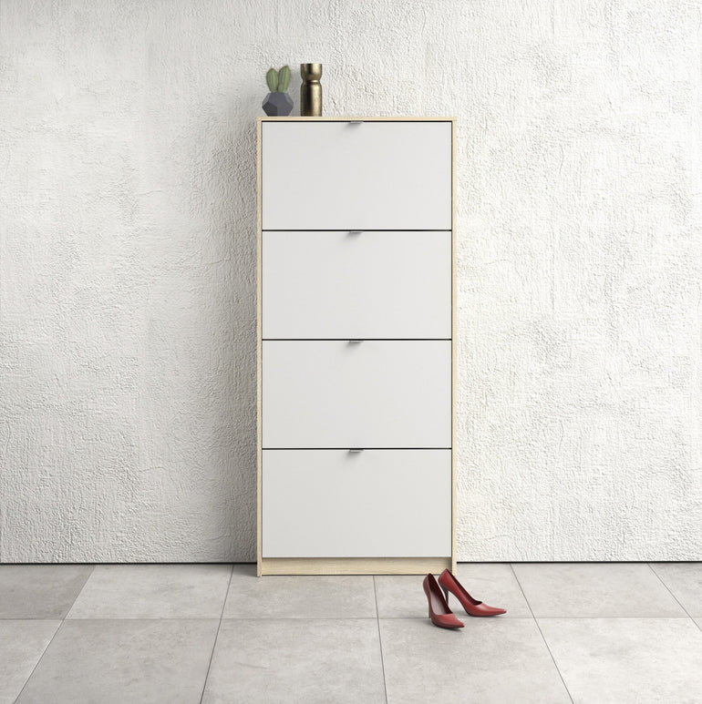 Shoes Shoe cabinet w. 4 tilting doors and 1 layer