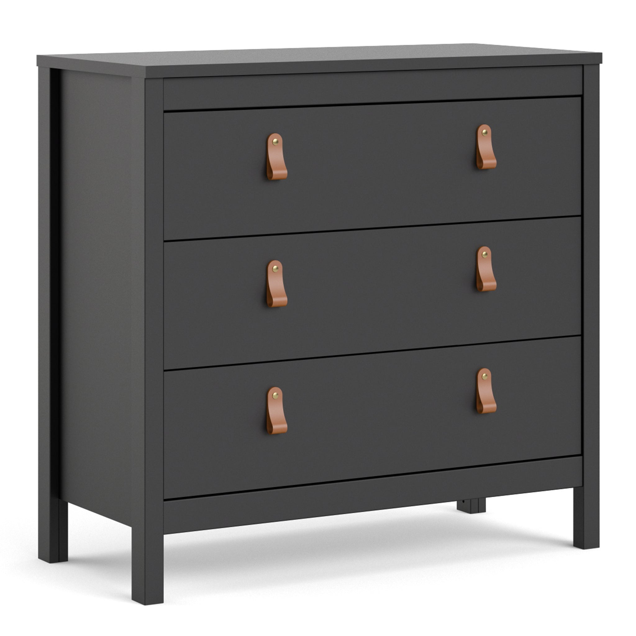 Seville Chest 3 drawers in Matt Black