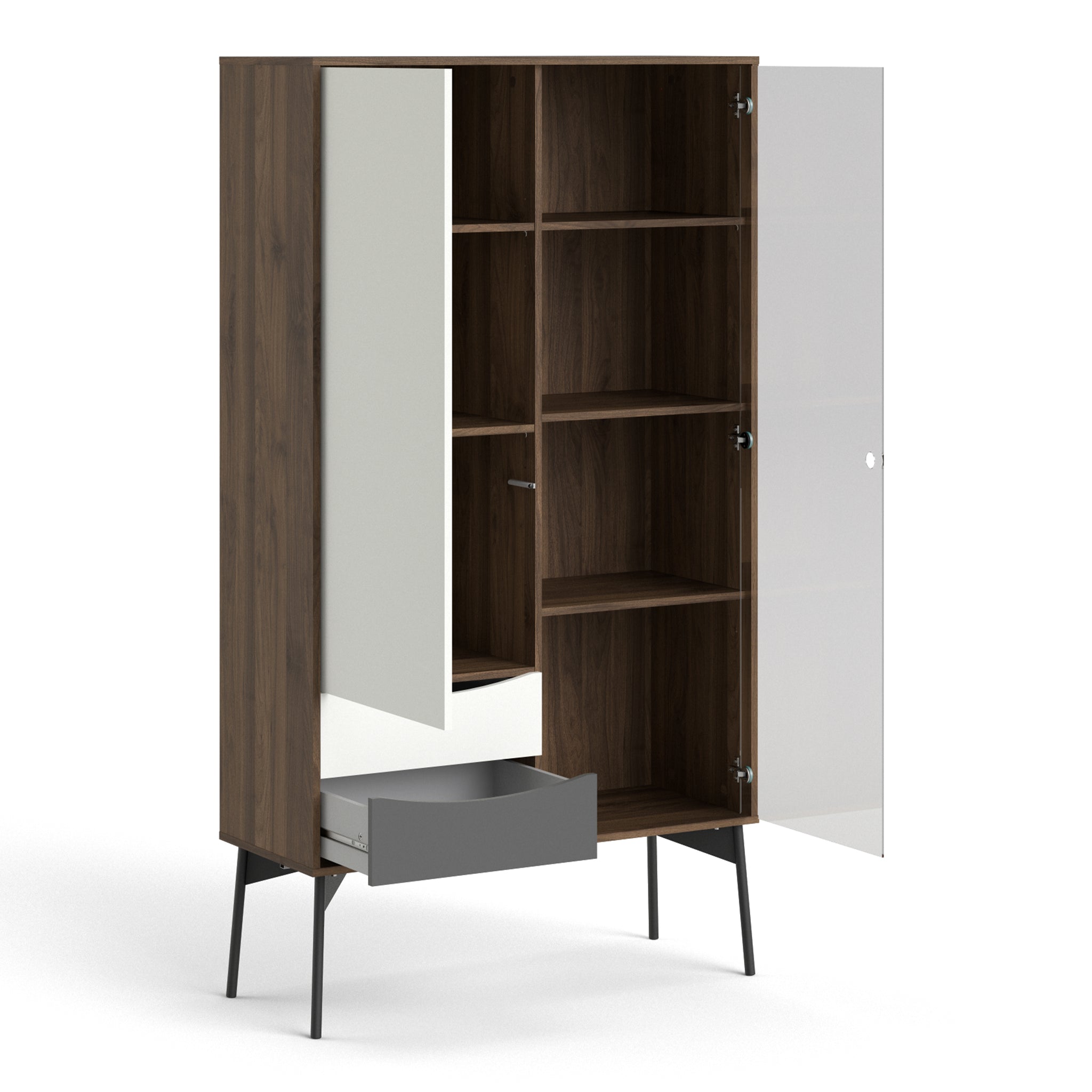 Pelt China Cabinet 1 door + 1 Glass Door + 2 Drawers