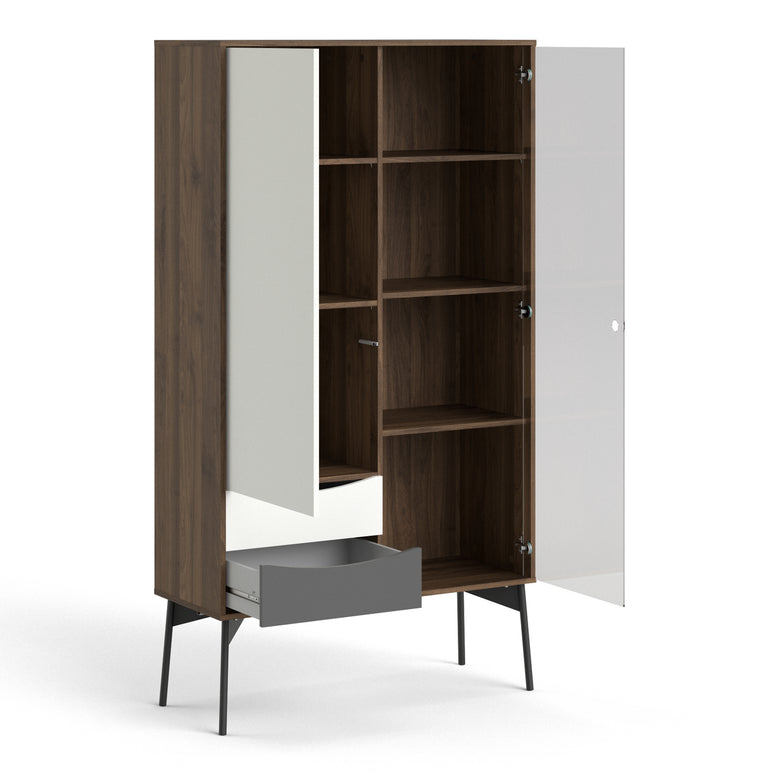 Pelt China Cabinet 1 door + 1 Glass Door + 2 Drawers