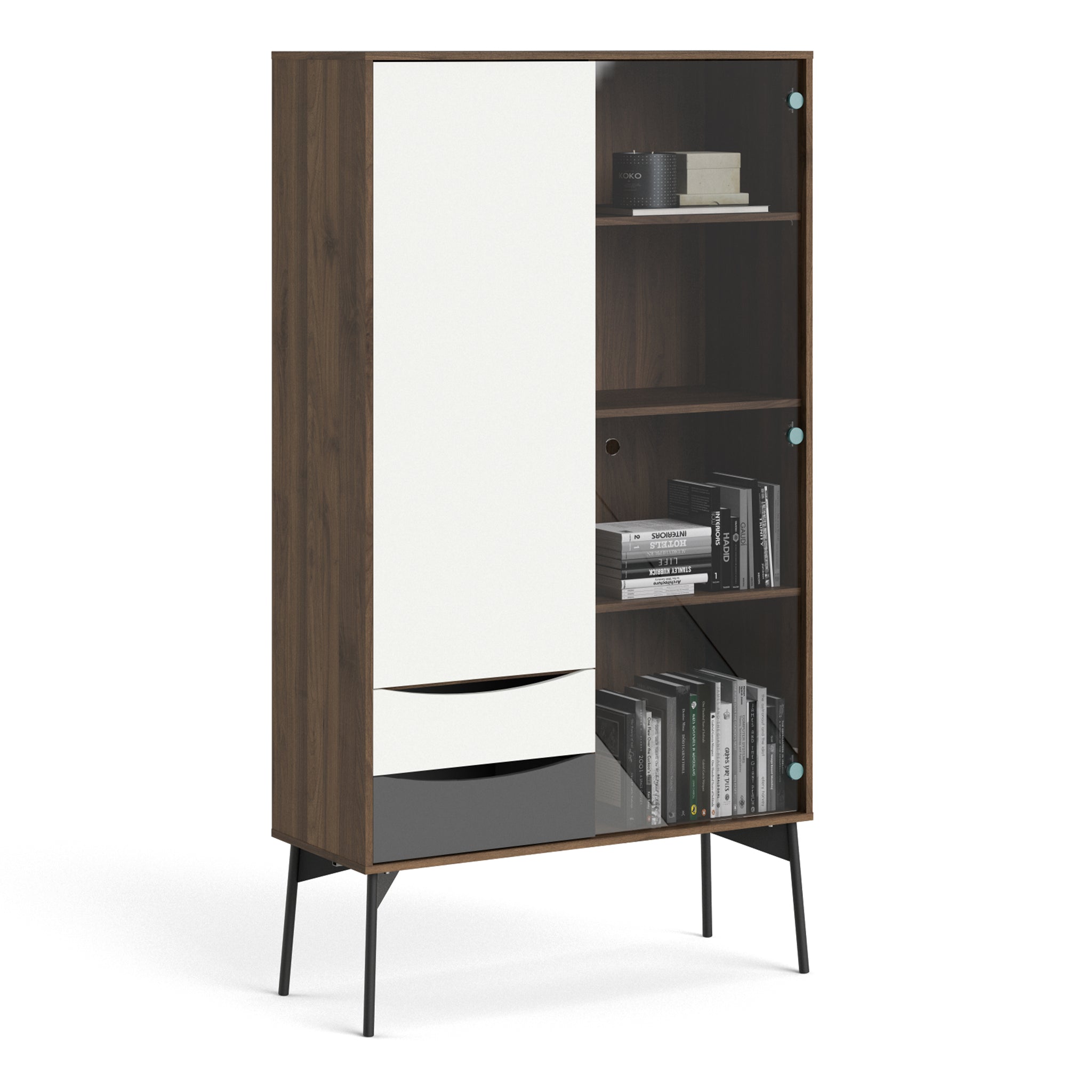 Pelt China Cabinet 1 door + 1 Glass Door + 2 Drawers