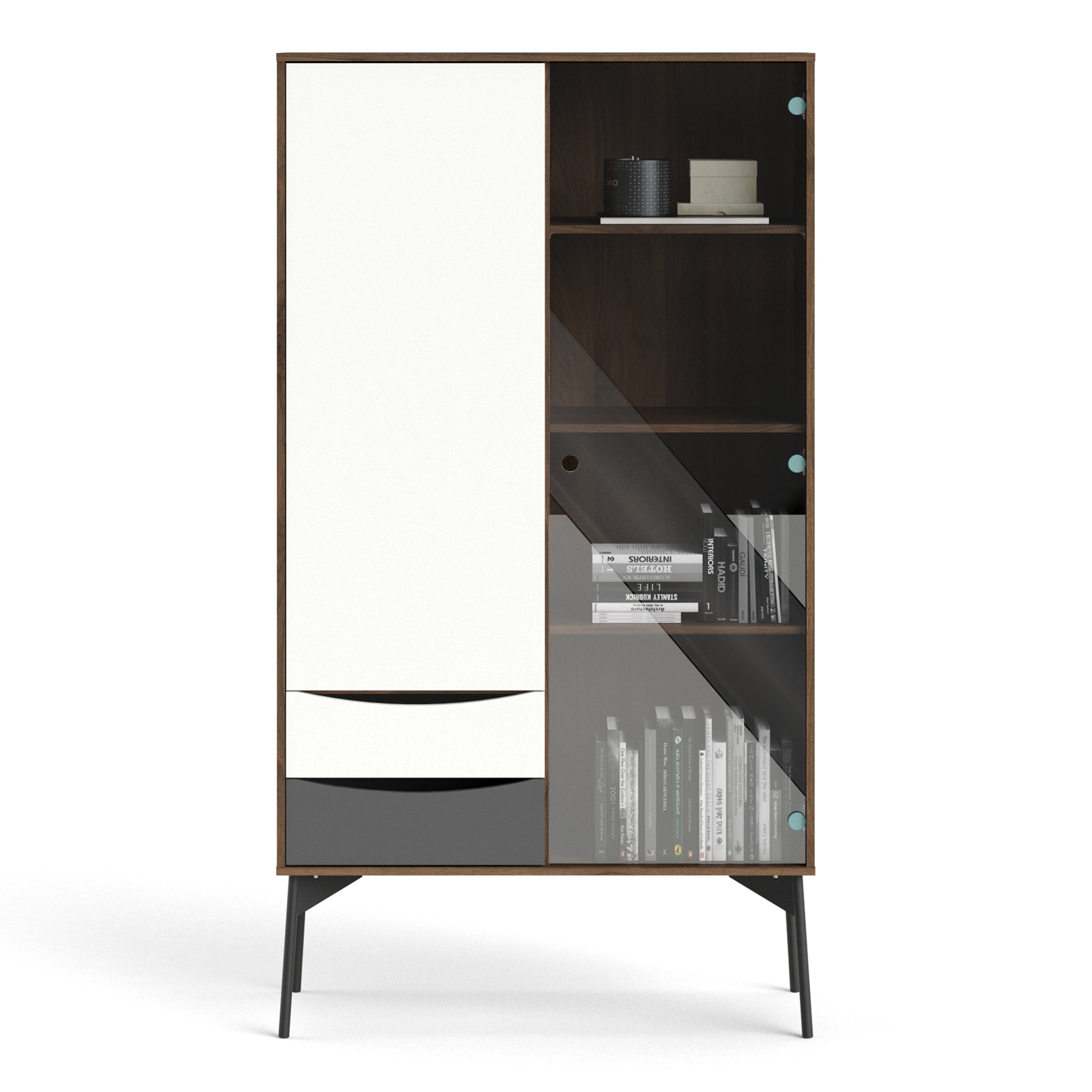 Pelt China Cabinet 1 door + 1 Glass Door + 2 Drawers