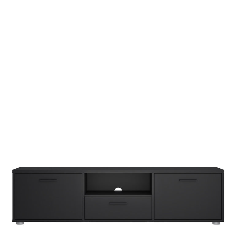 Channel TV-unit with 2 doors + 1 drawer Black