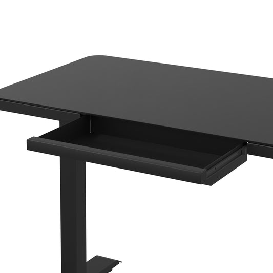 UltraFlex Black Smart Electric Height Adjustable Desk with Black Glass Top with Wireless Charging