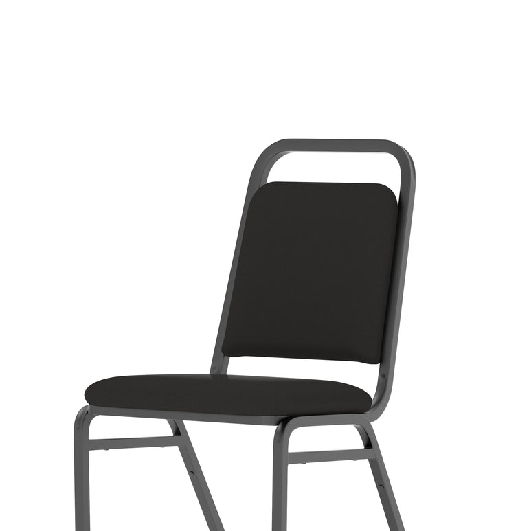 Banqueting Stacking Chair - Fabric Seat & Back, Steel Frame, Pre-Assembled, 115kg Capacity, 8hr Usage, 1-Year Guarantee - 460x500x850mm