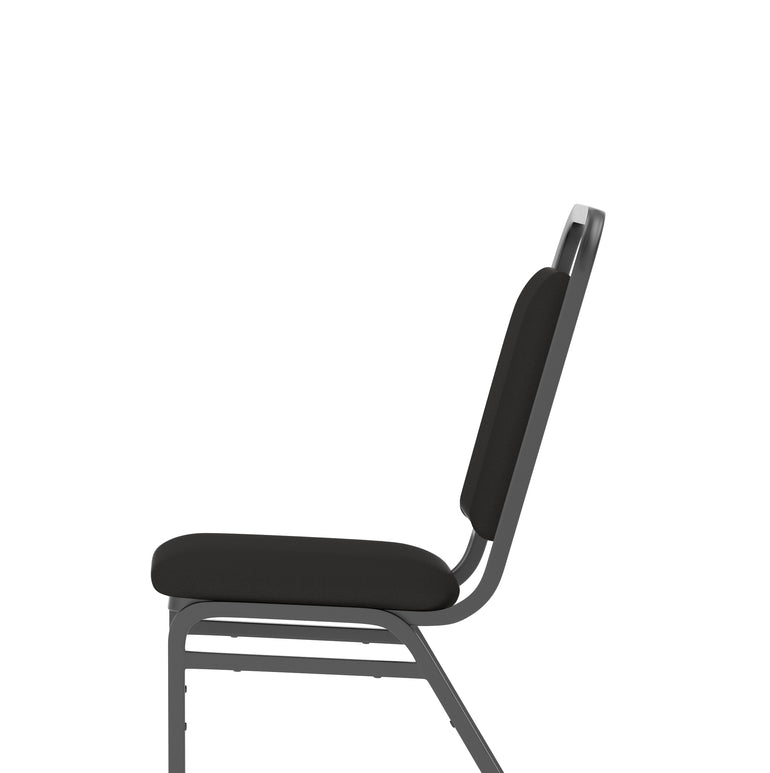 Banqueting Stacking Chair - Fabric Seat & Back, Steel Frame, Pre-Assembled, 115kg Capacity, 8hr Usage, 1-Year Guarantee - 460x500x850mm