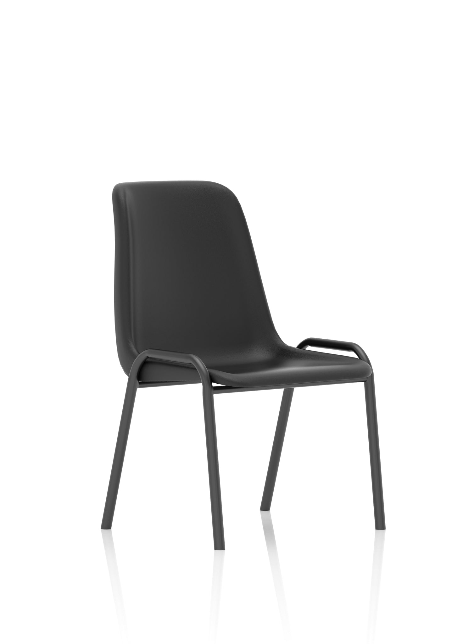 Polly Medium Back Stackable Visitor Chair (pack of 4) - Pre-Assembled, Polypropylene Seat & Back, Metal Frame, 110kg Capacity, 4hr Usage - 480x510x780mm