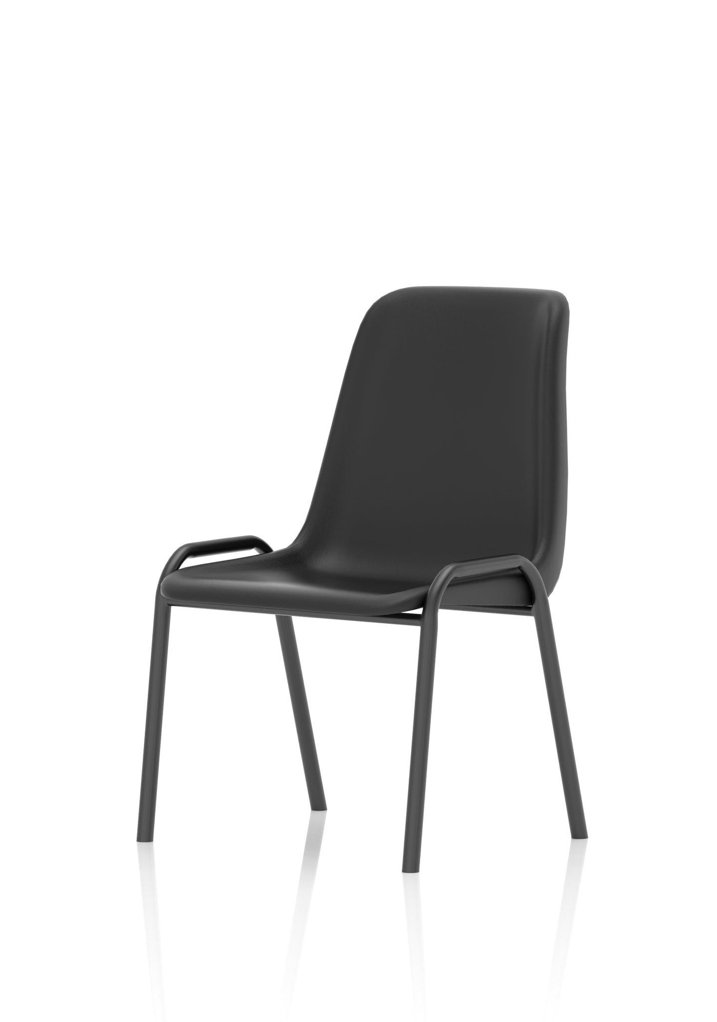 Polly Medium Back Stackable Visitor Chair (pack of 4) - Pre-Assembled, Polypropylene Seat & Back, Metal Frame, 110kg Capacity, 4hr Usage - 480x510x780mm