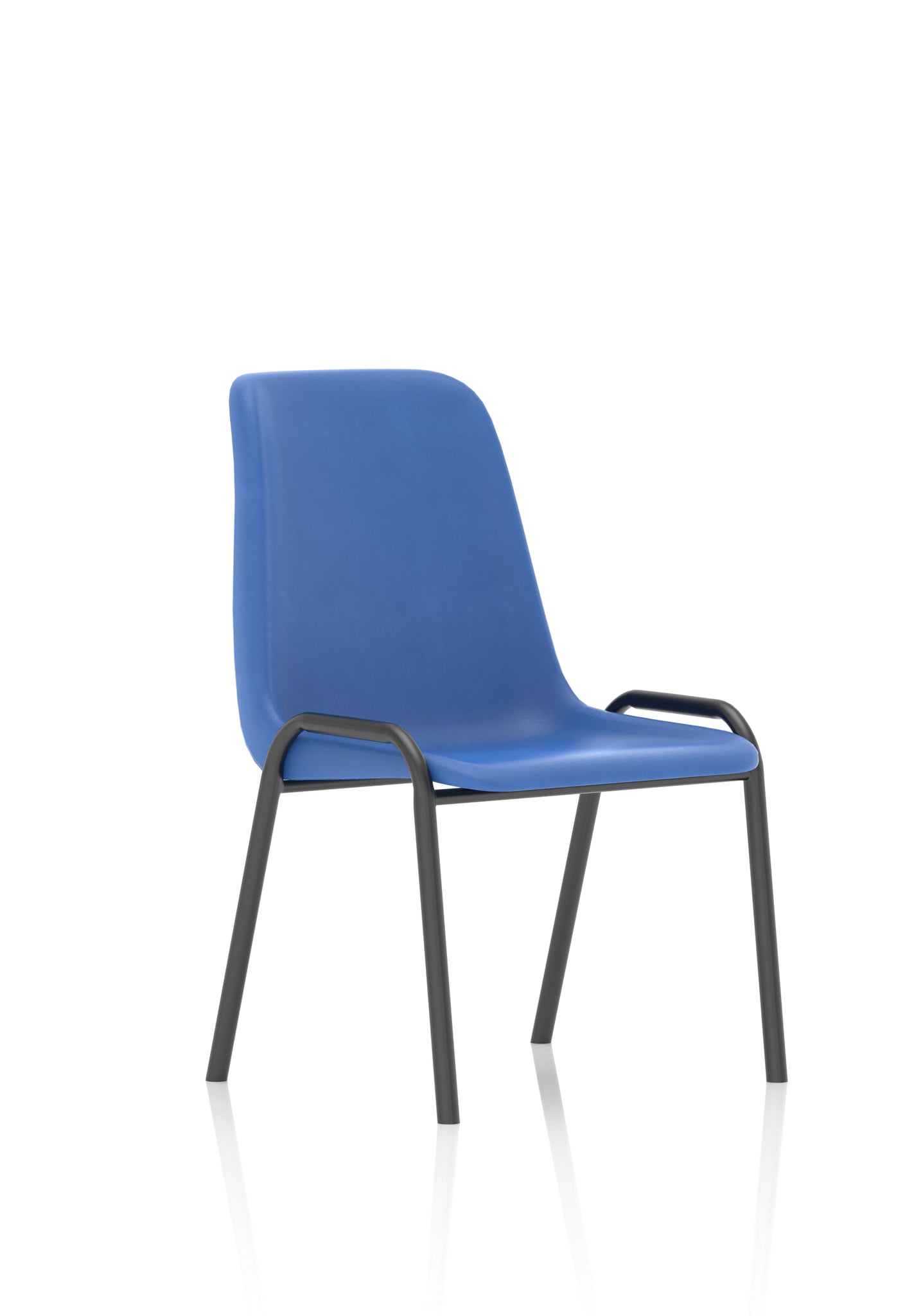 Polly Medium Back Stackable Visitor Chair (pack of 4) - Pre-Assembled, Polypropylene Seat & Back, Metal Frame, 110kg Capacity, 4hr Usage - 480x510x780mm