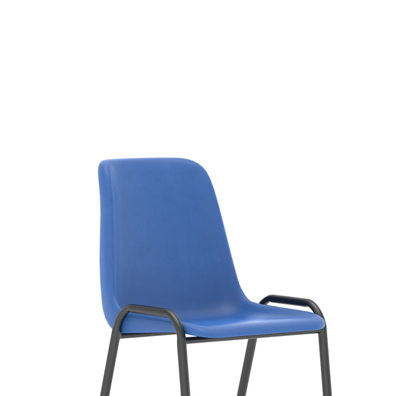 Polly Medium Back Stackable Visitor Chair (pack of 4) - Pre-Assembled, Polypropylene Seat & Back, Metal Frame, 110kg Capacity, 4hr Usage - 480x510x780mm